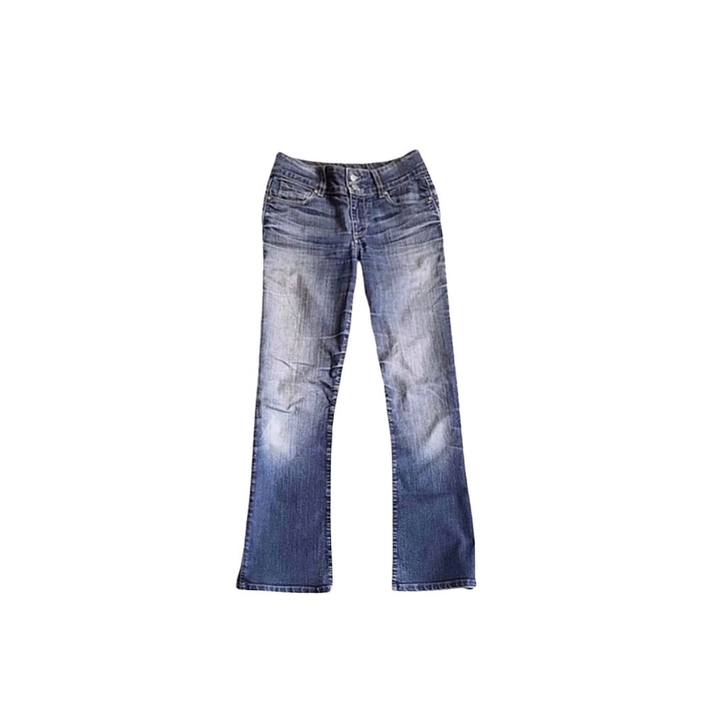 PAIGE Denim Hidden Hills Bootcut Mid Rise Jeans Short 28.5" Inseam Size 27